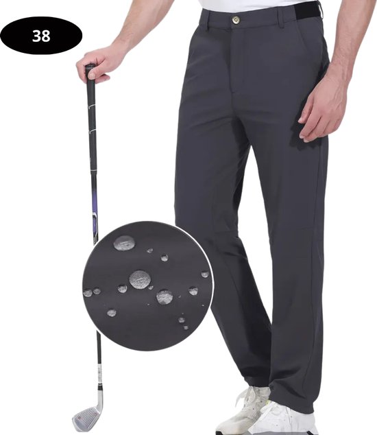 Nivard Golfbroek Heren - Golfkleding - Golfen - Golf Accessoires - Nette Pantalon - Donkergrijs XXL - Maat 54 van Nivard