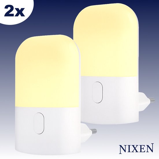 Nixen Nachtlamp 2 Stuks - Met nachtsensor en 4 felheid-standen van Nixen