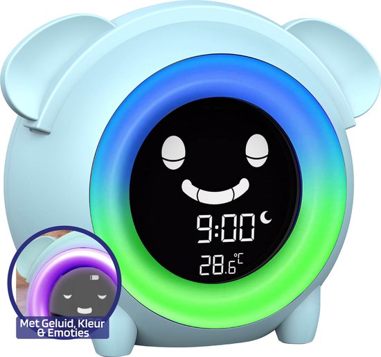 Noah Kinderwekker - Slaaptrainer Kinderen - Digitaal - Met Ring Lamp - Slaapwekker - 8 Slaapgeluiden