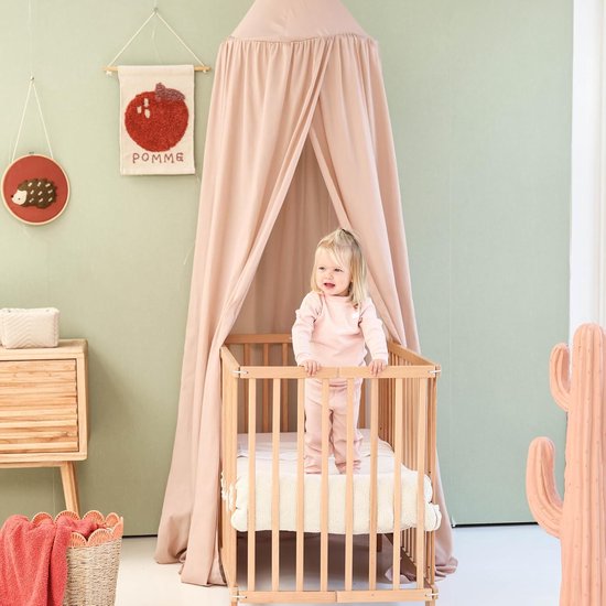 Nougat Hemeltje voor Kinderkamer - Klamboe voor Wieg, Bed & Speelkamer - Hemel Sluier voor Babybed - Rond Hemelbed voor Baby