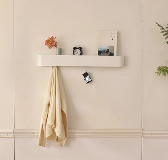 Novalura Kapstok Wit 8 haken - kapstokken - wand kapstok 8haaks - hout - minimalistisch - FSC Hout
