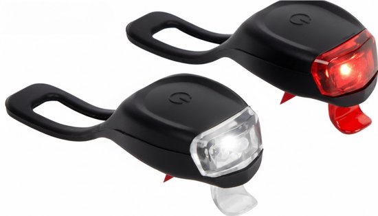 Nuvona Fietslamp Set - Voorlicht / Achterlicht - Fietslampjes Rood en Wit - Fietslicht Koplamp van Merkloos