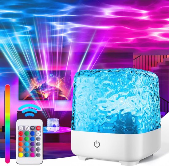 Oceaan Galaxy Projector Nachtlampje met Afstandsbediening - 30 Verlichtingsmodi - Roterende Noorderlichtlamp van Merkloos