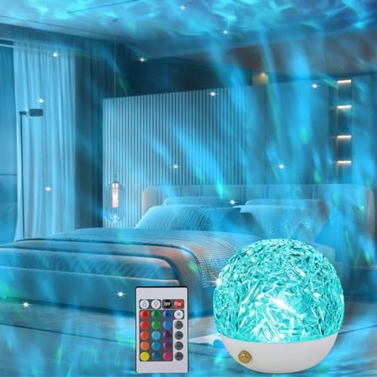 Ocean Wave Projector met 16 Kleuren - Sensorisch Nachtlampje voor Kinderen van Aailyyn