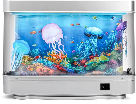 OKWISH Reguliere Aquariumverlichting - LED Aquariumlamp, Nachtlicht met Waterleven Projectie, Decoratieve Verlichting, Multikleur