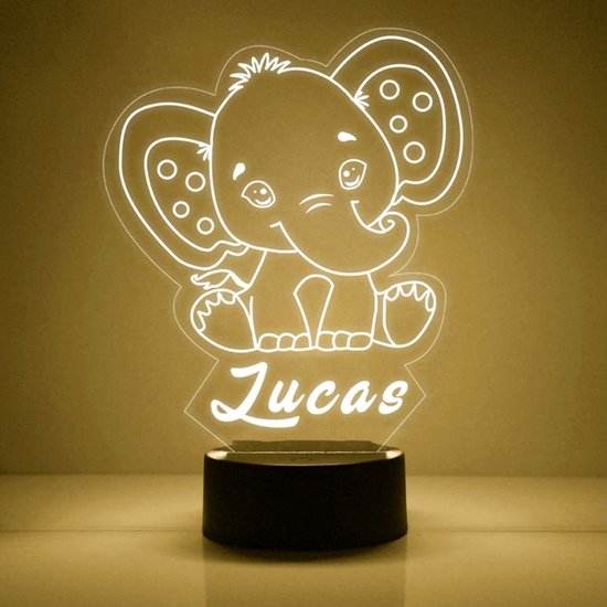 Olifant lamp - naamlamp - dieren - verjaardag - cadeau van Gevonden!