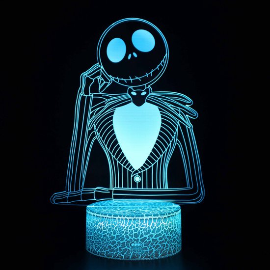 Oneay Halloween Town Pumpkin King nachtlampje - 3D illusielamp met afstandsbediening - Anime bureaulamp voor kinderkamer en slaapkamer - LED sfeerverlichting voor kinderen, gamers en fans - Creatieve decoratielamp en cadeau idee van Oneay