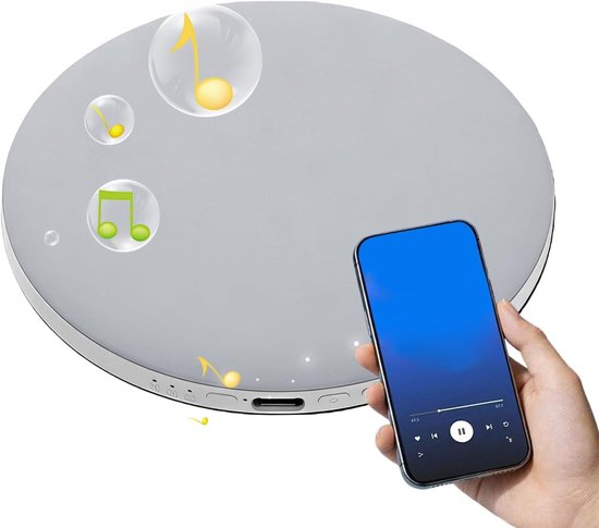 Ontspannend kussenaudio - Slaapgeluid - Rustige slaap - Draadloze stereo - 97 x 97 cm - Grijs van Merkloos