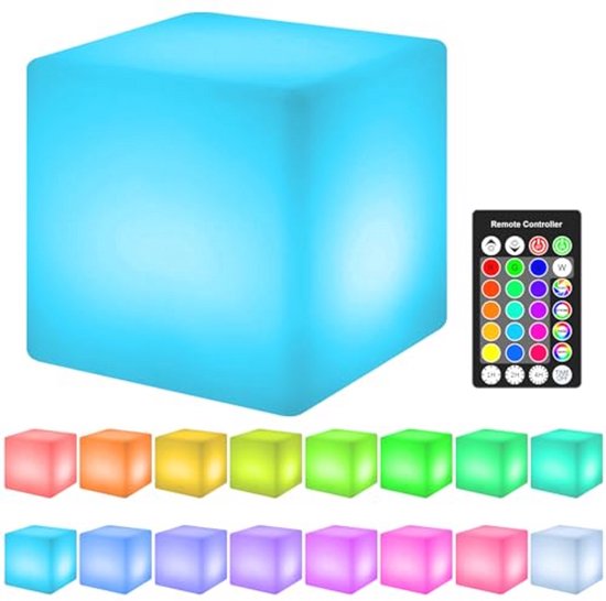 Oplaadbaar LED-nachtlampje met Afstandsbediening en 16 Kleuren - Multifunctionele Tafellamp voor Slaapkamer, Camping en Tuin van Merkloos