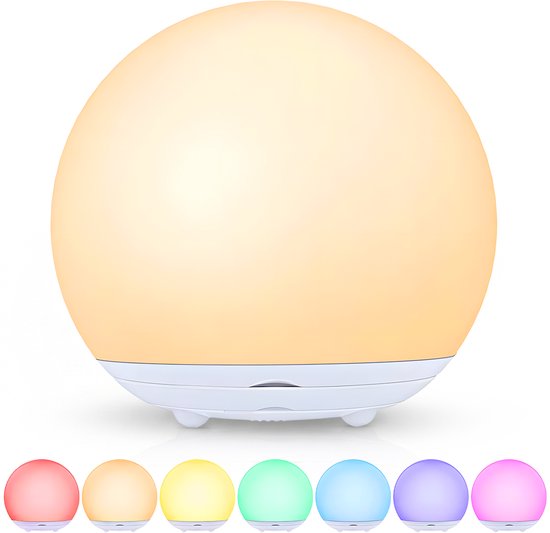 Oplaadbaar nachtlampje kinderen - Afstandsbediening - 8+ kleuren - Tijdfunctie - Wake-up Light - Sfeerlamp - Leeslamp - Tafellamp slaapkamer - Nachtlampje volwassenen - Touch bediening - Dimbaar - Draadloos - Nachtlampje baby - Draadloos bedlampje van Merkloos