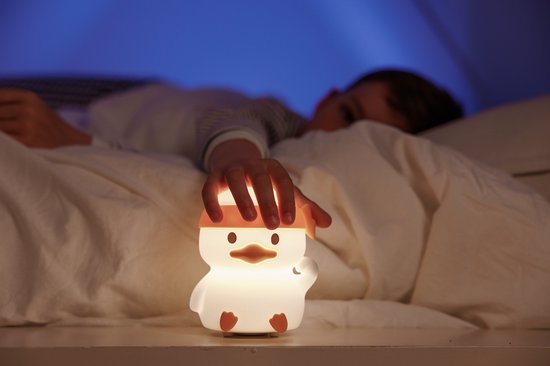 Oplaadbaar nachtlampje kinderen - Eend - LED - Touch bediening - Dimbaar - Draadloos - Instelbare timer - Kindernachtlampje - Slaapkamer - Nachtlampje kinderen - Bedlampje - Kindvriendelijk - Kinderkamer - Babykamer - Nachtlampje - Kinder nachtlampje van Merkloos