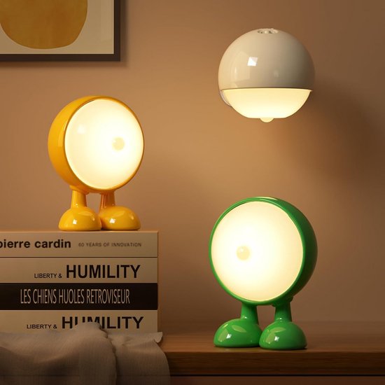 Oplaadbare LED Sensor Nachtlamp Tafelmodel met Sterke Magneet - Groen van Merkloos