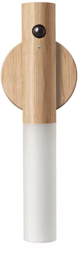 Oplaadbare Sensorlamp – LED Nachtlamp – Houtlook – Bewegingssensor – Warm Wit Licht – Wand & Staand – USB – White Ash van JOYQLER