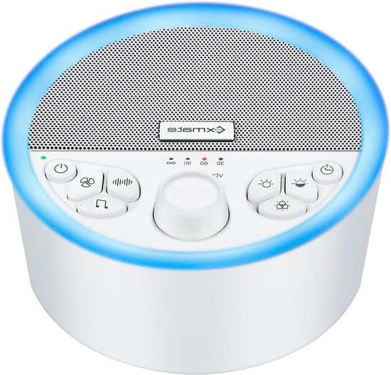 Oplaadbare witte Ruis Machine met nachtlampje - Rustgevend geluid voor baby's, kinderen en volwassenen - Ingebouwde batterijvoeding [wit] van Alecto