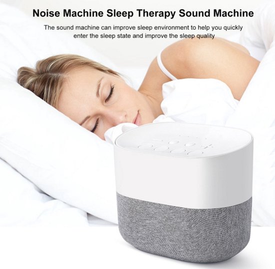 Original Witte Geluid Machine PRO - Slaaptrainer Baby - Wekker Verstelbare - 26 Verschillende Geluiden - Slaaphulp Voor Kinderen en Volwassenen - Draadloos - Witte Ruis - Wit - Slapeloosheid Fysiotherapie van Sommos