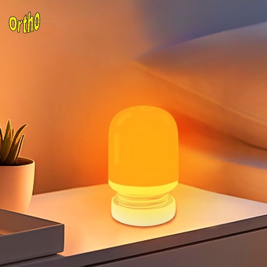 Ortho® - Nachtlampje - Slaaplamp - Nacht lamp Kinderen - Nacht lamp Volwassenen - Anti blauw Licht - USB-C oplaadbaar - Sfeerlamp - Dimbaar - Wit van Ortho