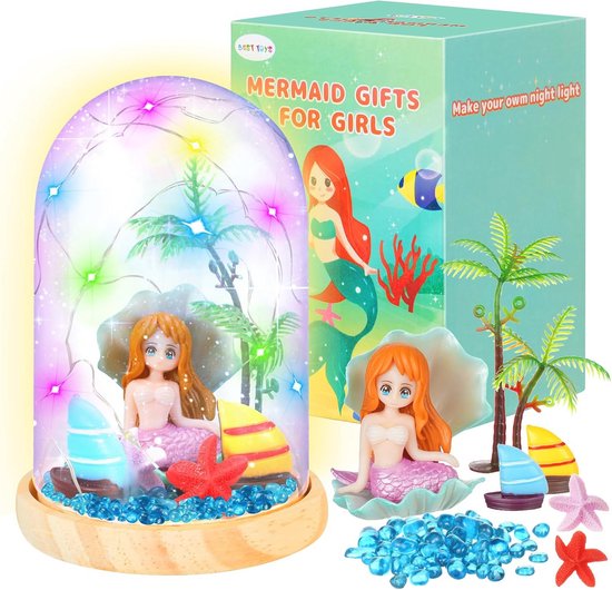 OSDUE Zeemeermin knutselset voor meisjes van 3-9 jaar oud - maak je eigen nachtlampje van Merkloos