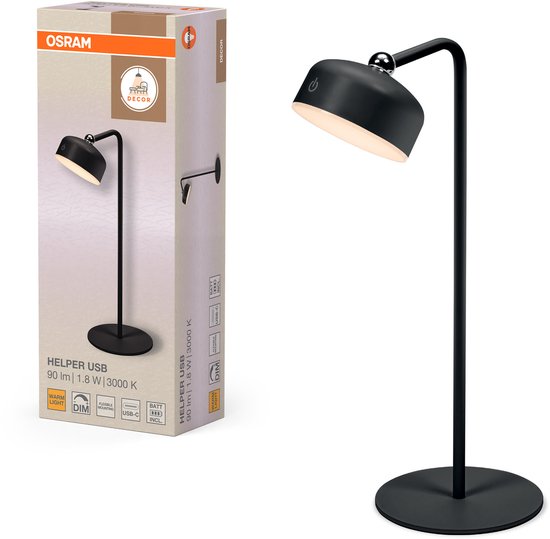 OSRAM LED-lamp met USB-batterij, 3000 K, touch-dimmer, magnetische wandhouder, flexibel te gebruiken als tafellamp, klemlamp of nachtlampje van Osram