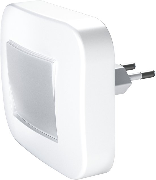 OSRAM Lunetta socket nachtlampje met kantelfunctie, geïntegreerde dag/nachtsensor en lichtstickers in wit van kunststof (PC), IP20 beschermingsgraad, voor kinderkamers van Merkloos