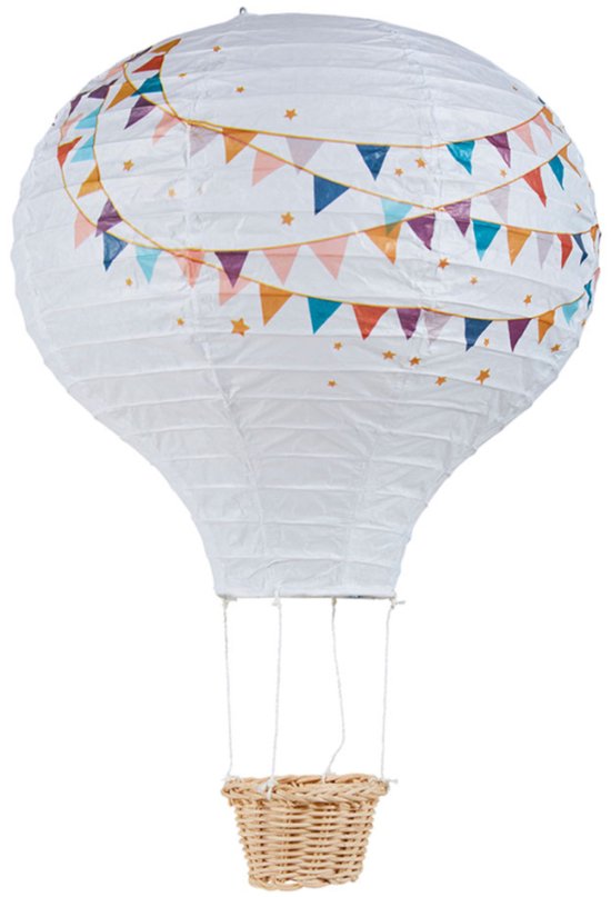 Ostaria hanglamp luchtballon - kinderkamer - multi - kunststof - D30 x H45 cm - lampion lamp