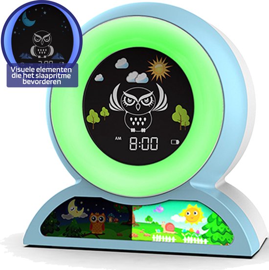 Owly Kinderwekker - Slaaptrainer Kinderen - Digitaal - Met Ring Lamp - Slaapwekker - 8 Slaapgeluiden van TechGenics