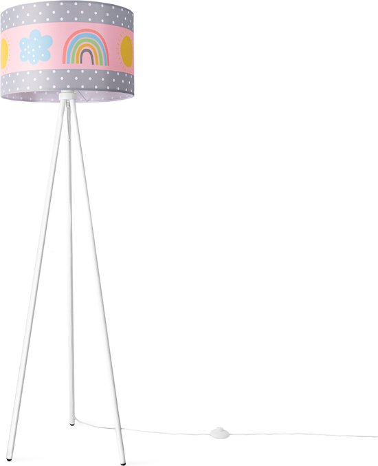 Paco Home - Vloerlamp - Kinderlamp - Kinderkamer - Lampenkap - Rond - Stoffen - Lamp - Vloerlamp - Veelkleurig E27 - Design van Paco Home