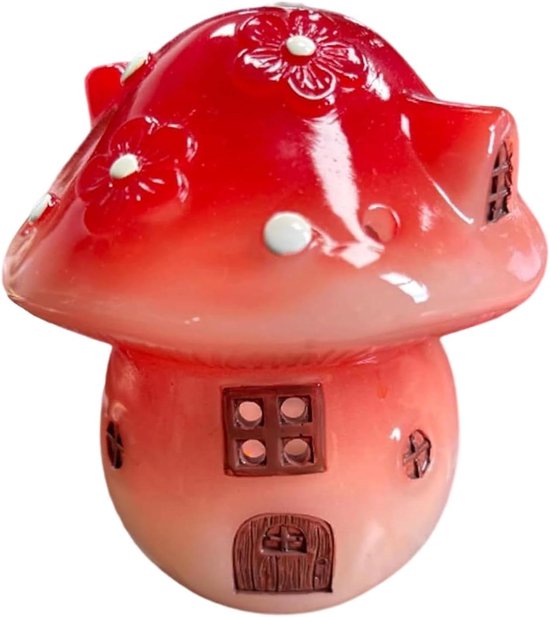 Paddenstoel Lamp - Nachtkastje Sfeer - Ontspannen Sfeer - Sprookjesachtig Ontwerp - 15 x 15 x 15 cm - Bruin