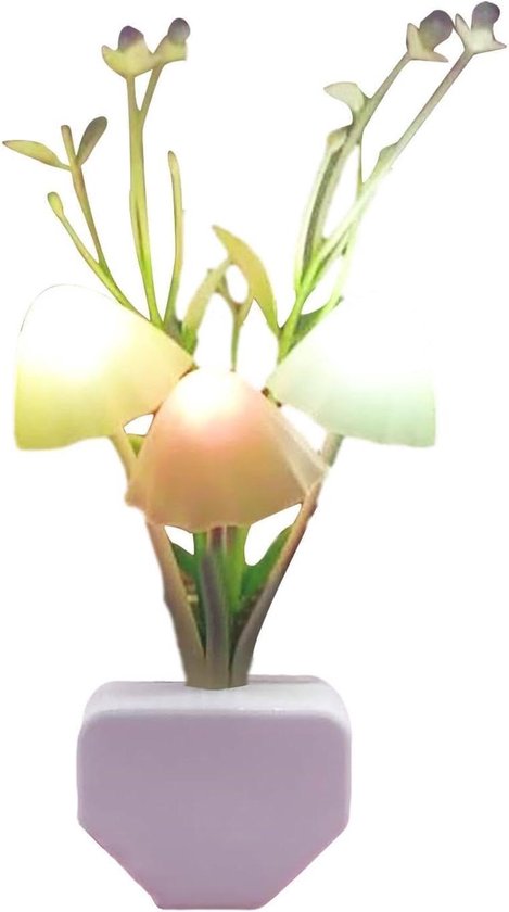Paddenstoel Nachtlampje - Sensor Lampje - Sfeer Verlichting - Automatische Helderheid - 55 x 15 x 55 cm - Multicolor