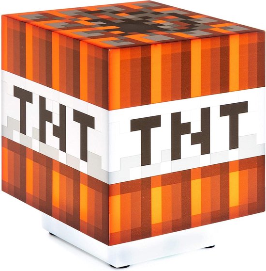 Paladone Minecraft Nachtlamp - TNT Box Icon Light - 3D Lamp - Met TNT Geluid van Merkloos