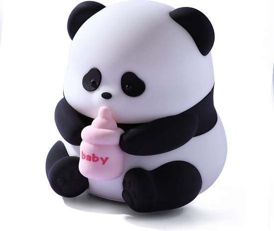 Panda Nachtlampje met Verstelbare LED Verlichting - Touchscreen Bediening - Zwart/Wit - Schattige en Draagbare Nachtlamp met Lange Werktijd - Veilig Siliconen Design - Perfect als Cadeau voor Kinderen en Feestdagen van Aimyoo