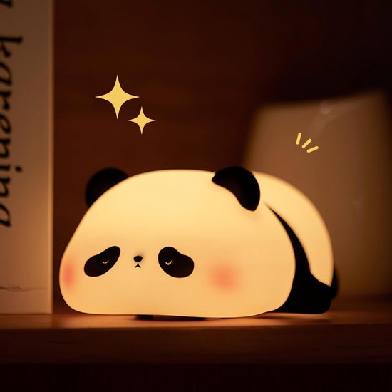 Panda nachtlampje voor kinderen, schattig panda siliconen baby nachtlampje, nachtlampje voor de slaapkamer, USB oplaadbare nachtlamp, geschikt voor baby's, kinderen, peuters, vrouwen, tieners, meisjes, cadeau voor borstvoeding van Merkloos