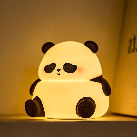 Panda Nachtlampje voor Kinderen - Siliconen LED Bedlampje, Oplaadbaar, Touch, 3 Dimbare Niveaus, 30 min Timer - Kinderkamer Cadeau