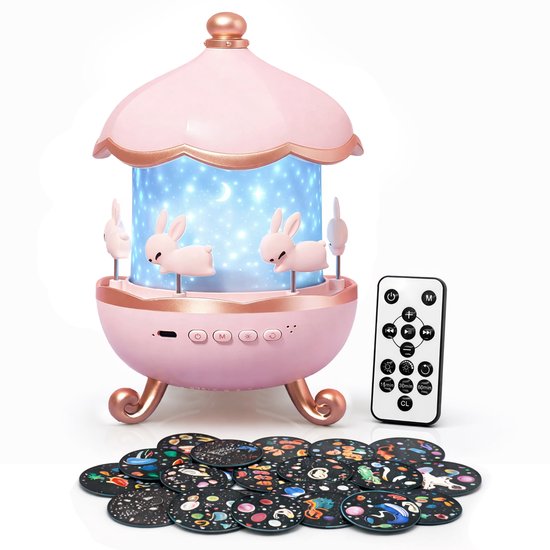 Pandaco Sterren Projector Nachtlampje Kinderen – Sterrenhemel Projector Kinderkamer – 21 Thema's & Afstandsbediening – Bluetooth – Projector Baby van Merkloos