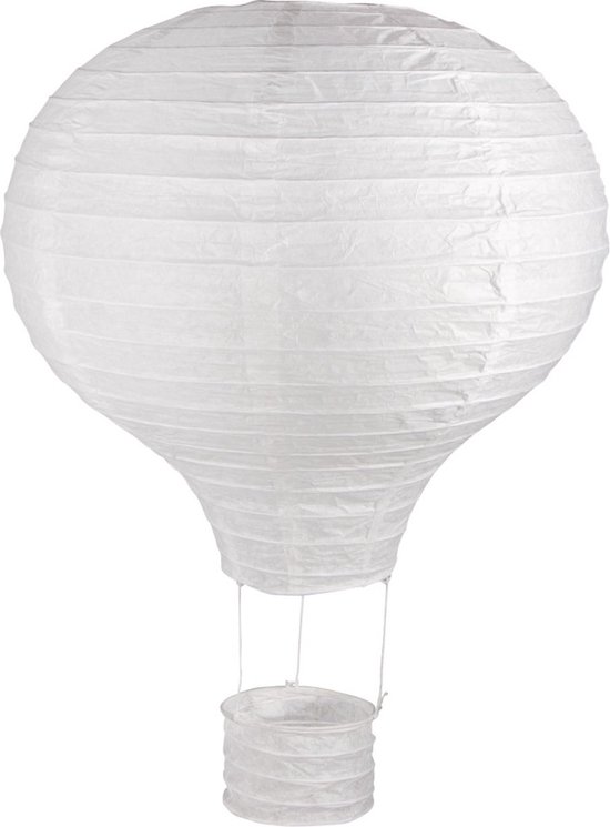 Papieren lampion - luchtballon - dromerige lamp - lampenkap kinderkamer - naturel of zelf versieren - funcadeau schoencadeau - kerst cadeau tip