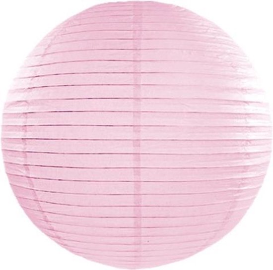 Partydeco - Decoratieve lampion licht roze 35 cm - Lampion sint maarten - lampionnen - Sint maarten optocht - lampionnen papier