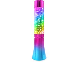 PartyFunLights – Glitter Tornado lamp - werkt op batterijen – Regenboog look