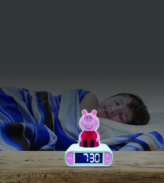 Peppa Pig 3D Nachtlamp-Wekker met Geluidseffecten