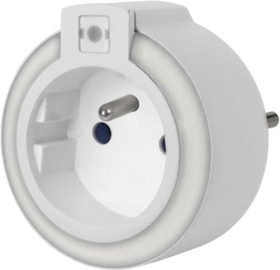 Perel Led-nachtlampje met stopcontact en schemersensor, automatische inschakeling als het donker wordt, een kleur: witte led, ideaal voor woonkamer, slaapkamer, kinderkamer, gang, penaarde van Merkloos