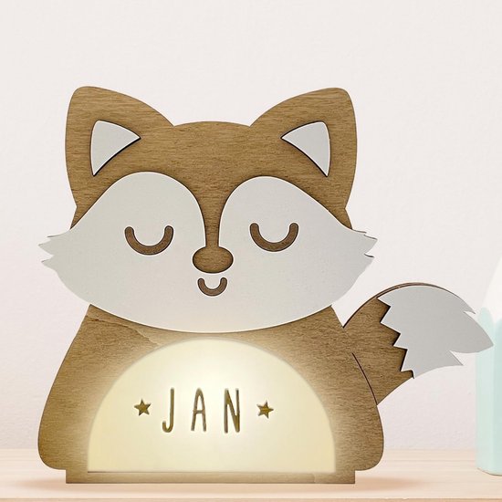 Persoonlijk Nachtlampje Baby Jongen Meisje - Schattige Vos Slaapkamer Decoratie