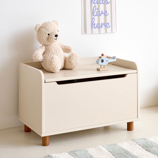 Petite Amélie Houten speelgoedkist Lune - Beige