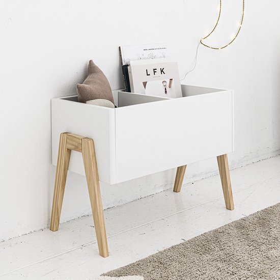 Petite Amélie ® Opbergkist Kinderen - Naturel / Wit Hout - Speelgoedkist Kinderkamer - Compact, Makkelijk te Combineren & Speelgoed Snel bij de Hand