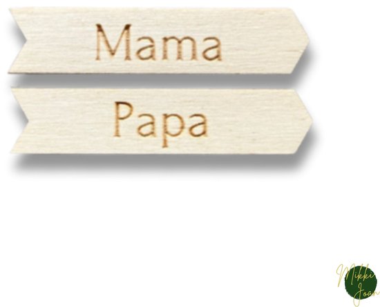 Pijltjes Papa en Mama - Pijltjes voor groeimeter - Pijltjes voor houten meetlat - Mikki Joan