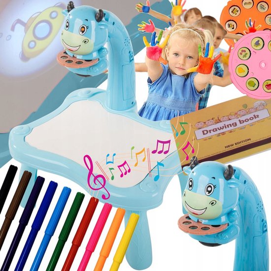 PINGYANG RONGRONG HANDICRAFT FACTORY - Educatieve Tafel met Babyprojector - Blauw van Merkloos