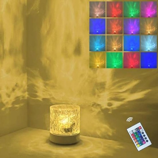 Plafondprojector met 16 kleuren en afstandsbediening - Roterend nachtlampje voor slaapkamer en kinderkamer