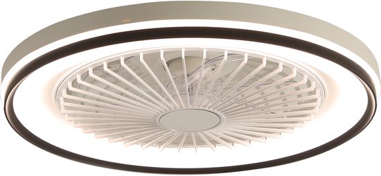 Plafondventilator - Plafondventilator met Verlichting - Plafonniere - Met 6 Standen Afstandsbediening - Superstille DC-motor - RGB en 3 Kleurenverlichting - Dimbare verlichting - Ideaal Voor de Slaapkamer - Wit