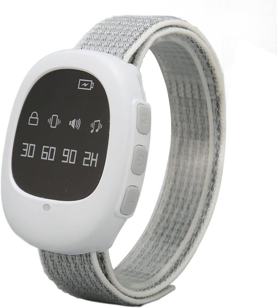 Plaswekker Horloge - Nacht Alarm - Bedplassen Melder - Draadloos Muziek Trilling - 11 x 9 x 5 cm