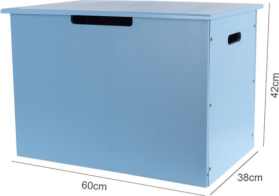 Playwood - Houten speelgoedkist blauw - Opbergkist - Speelgoedbank
