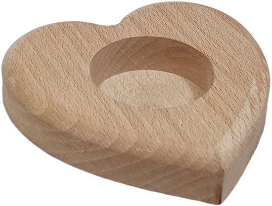 Playwood houten waxinelichthouder hart decoratie cadeau. van Jij&Ik Cadeaus