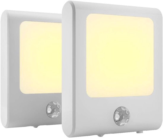 Plug In Motion Sensor Light - Motion Activated Night Light - Dimbare Helderheid - Warm Wit Led - Voor Hal Trap Keuken - 2 Stuks