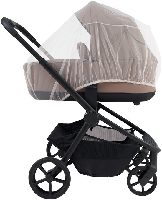 Prénatal kinderwagen klamboe - geschikt voor reiswieg - Muggennet - Ivoorwit